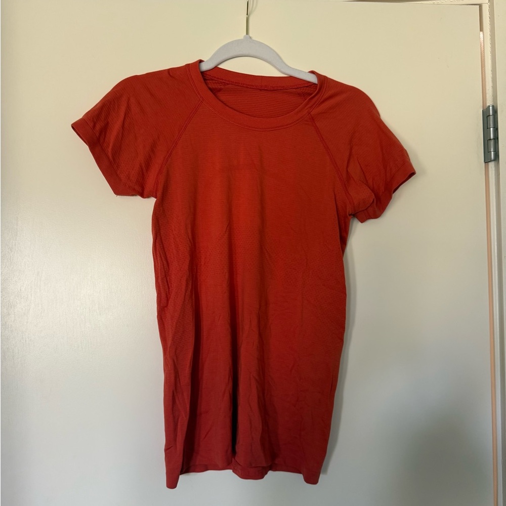 Orange Lululemon Swiftly Tech Short-Sleeve Shirt